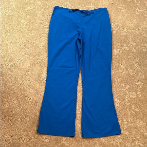 Cherokee Workwear Royal Blue Drawstring Scrub Pants Size Medium - Picture 2 of 7